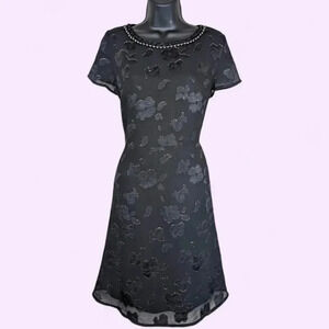 Wanko Black Floral Sheath Dress